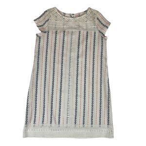 Xhilaration Crochet Striped Shift Dress Sleeveless Women's Size Large